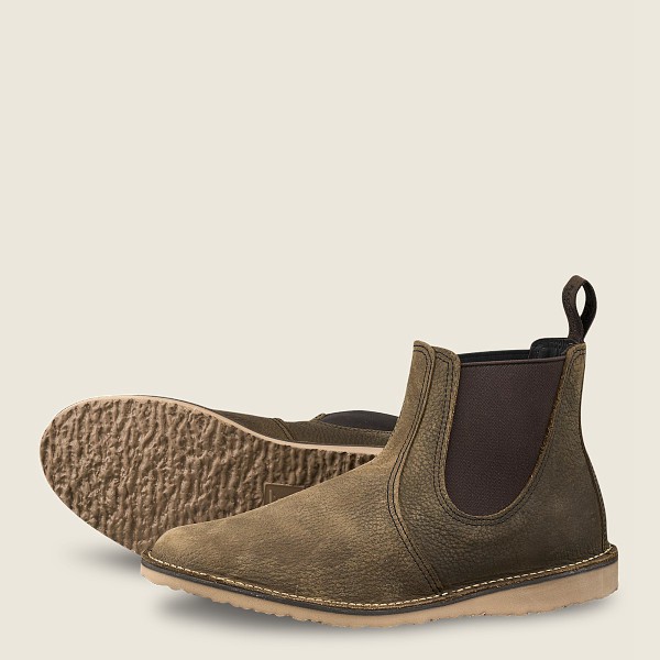 Red Wing Heritage Bot Erkek - Weekender Chelsea - 6-Inch Roughneck Deri - Zeytin Yeşili - 64IHNGFBA